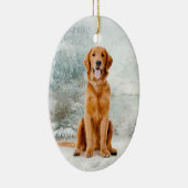 Golden Retriever kerstversiering Keramisch Ornament (Rechts)