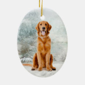 Golden Retriever kerstversiering Keramisch Ornament (Achterkant)