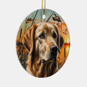 Golden Retriever kerstversiering Keramisch Ornament (Rechts)
