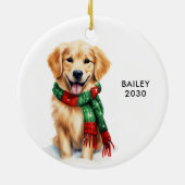 Golden Retriever kerstversiering Keramisch Ornament (Achterkant)