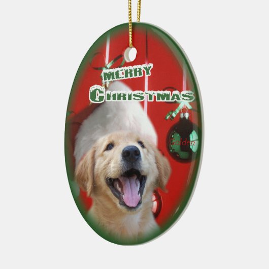 Golden Retriever kerstversiering Keramisch Ornament (Links)