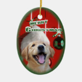 Golden Retriever kerstversiering Keramisch Ornament (Voorkant)