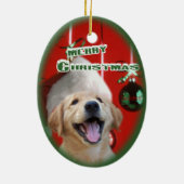 Golden Retriever kerstversiering Keramisch Ornament (Achterkant)