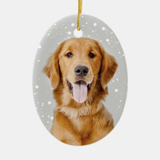 Golden Retriever kerstversiering Keramisch Ornament (Voorkant)