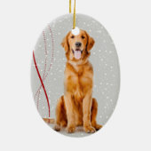 Golden Retriever kerstversiering Keramisch Ornament (Achterkant)