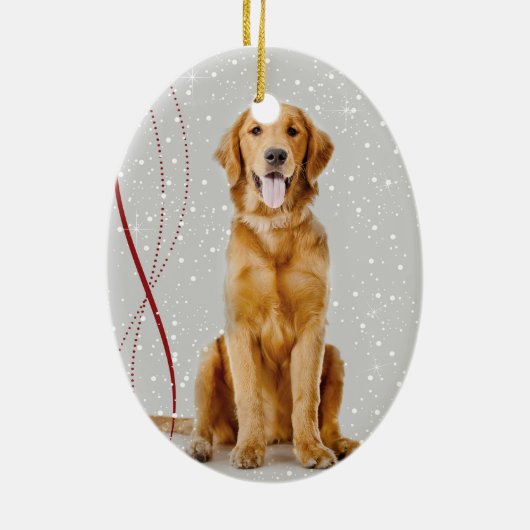 Golden Retriever kerstversiering Keramisch Ornament (Achterkant)