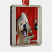Golden Retriever kerstversiering Metalen Ornament (Rechts)