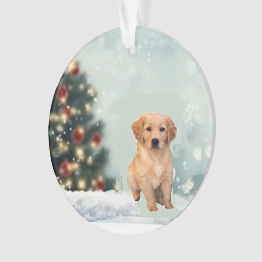 Golden Retriever kerstversiering Ornament (voorkant)