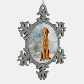 Golden Retriever kerstversiering Tin Sneeuwvlok Ornament (Links)