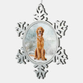 Golden Retriever kerstversiering Tin Sneeuwvlok Ornament (Rechts)