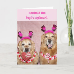 Golden Retriever Key voor Mijn hart Valentijnsdag Kaart