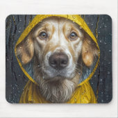 Golden Retriever kijkt uit een nat raam Muismat (Voorkant)