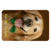 Golden Retriever Kiss Me In Irish St. Patty's Magneet (Horizontaal)