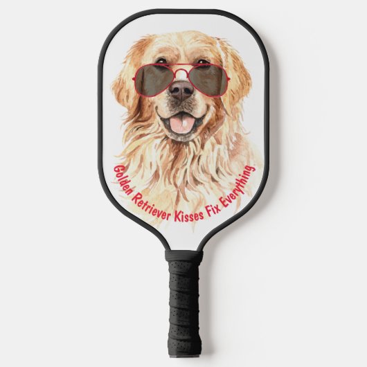 Golden Retriever Kisses Fix Alles Pickleball Paddle (Voorkant)