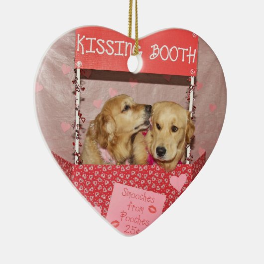 Golden Retriever Kissing Booth Keramisch Ornament (Rechts)