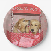 Golden Retriever Kissing Booth Papieren Bordje (Voorkant)