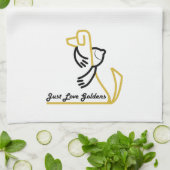 Golden Retriever Kitchen Towel, gewoon liefdesgode Theedoek (Gevouwen)