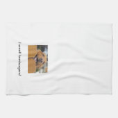 Golden Retriever Kitchen Towel, ik smaal hamburger Theedoek (Horizontaal)