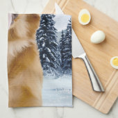 Golden Retriever Kitchen Towel Theedoek (Quarter Fold)