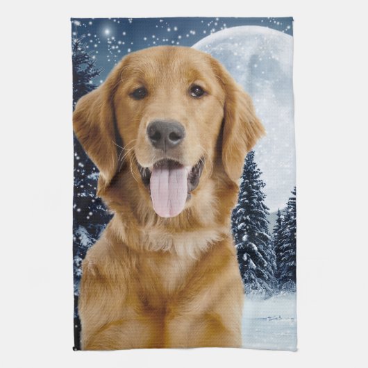 Golden Retriever Kitchen Towel Theedoek (Verticaal)