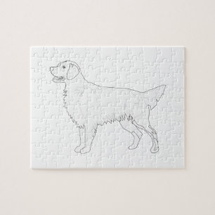 Golden Retriever klaar voor kleurenontwerp Legpuzzel