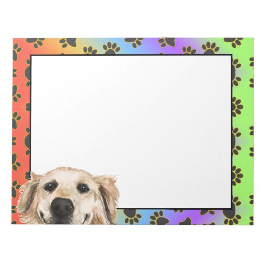 Golden Retriever kleurig hondpawpatroon Notitieblok (Voorkant)