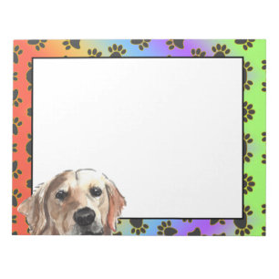 Golden Retriever kleurig hondpawpatroon Notitieblok