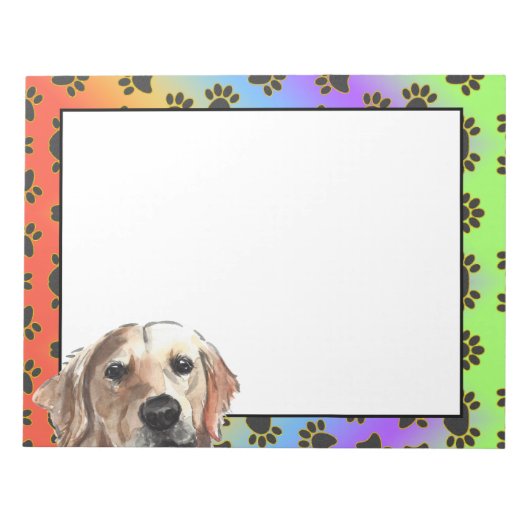 Golden Retriever kleurig hondpawpatroon Notitieblok (Voorkant)