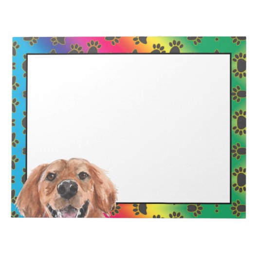 Golden Retriever kleurig hondpawpatroon Notitieblok (Voorkant)