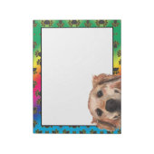 Golden Retriever kleurig hondpawpatroon Notitieblok (Linkerzijde)