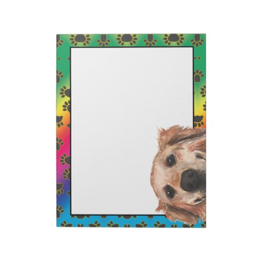 Golden Retriever kleurig hondpawpatroon Notitieblok (Linkerzijde)