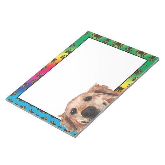 Golden Retriever kleurig hondpawpatroon Notitieblok (Schuin)