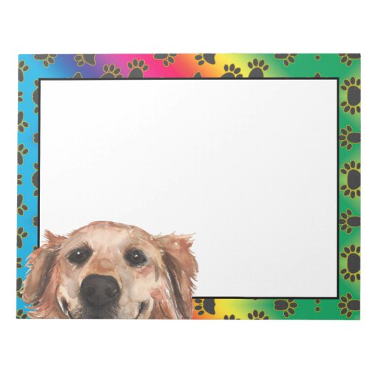 Golden Retriever kleurig hondpawpatroon Notitieblok (Voorkant)