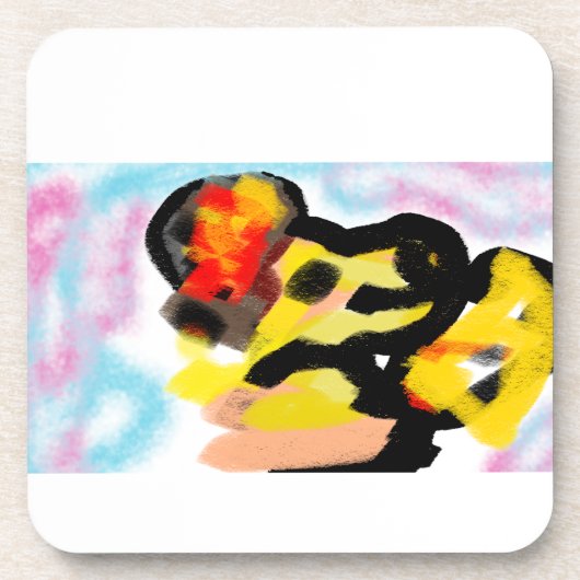 Golden Retriever kleurrijk Bier Onderzetter (Voorkant)