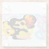 Golden Retriever kleurrijk Glazen Onderzetter (Achterkant)