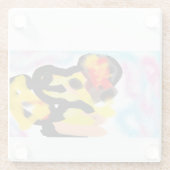 Golden Retriever kleurrijk Glazen Onderzetter (Achterkant)