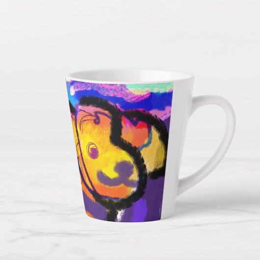 Golden Retriever kleurrijk Latte Mok (Rechts)