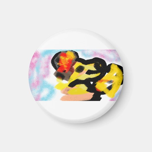 Golden Retriever kleurrijk Magneet (Voorkant)