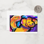 Golden Retriever kleurrijk Notitiekaartje (Voorkant / Achterkant in situ)