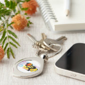 Golden Retriever kleurrijk Sleutelhanger (Zijkant)