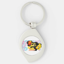 Golden Retriever kleurrijk Sleutelhanger