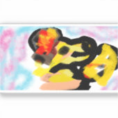 Golden Retriever kleurrijk Sticker (Voorkant)