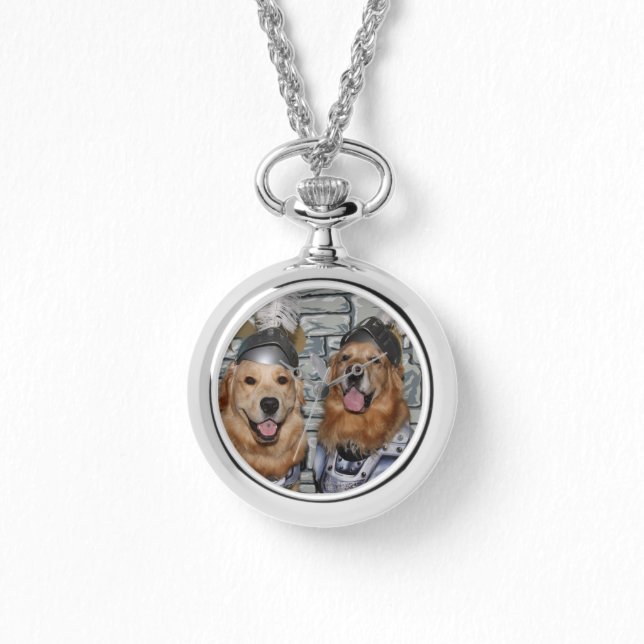 Golden Retriever Knachten Horloge (Voorkant)