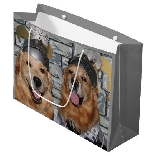 Golden Retriever Knachten Large Cadeautasje (Voorkant Gekanteld)