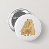 Golden Retriever knuffel Ronde Button 5,7 Cm (Voorkant /achterkant)