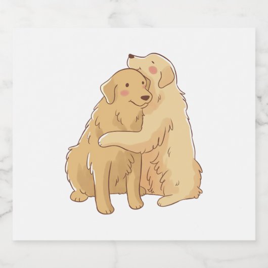 Golden Retriever knuffel Sparkling Wijnetiket (Enkel label)