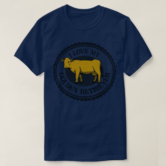 Golden Retriever Koe Funny Tshirt van Tobe Fonseca (Design voorkant)