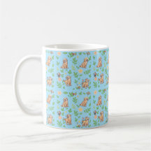 Golden Retriever Koffiemok Spring Bloem Kawaii
