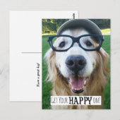 Golden Retriever krijgt je geluk Briefkaart (Voorkant / Achterkant)