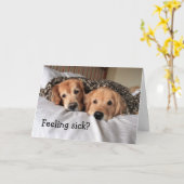 Golden Retriever krijgt snel Wenskaart Kaart (Gele Bloem)